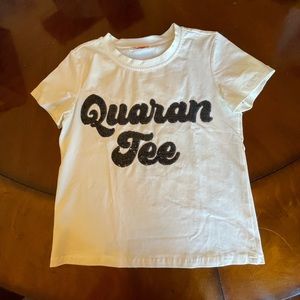 Sparkle City Tee. White with Black sequin lettering